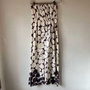 J. Crew Purple and White Strapless Sundress